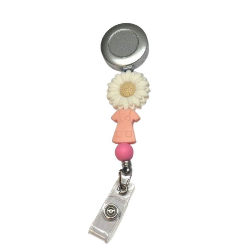 Badgehouder Pink Daisy Big